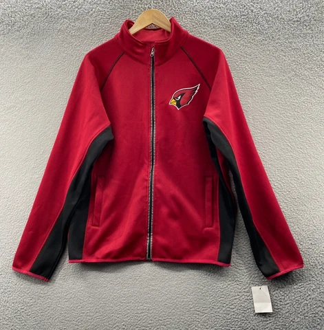 Arizona Cardinals NFL Jacket Adult Medium Red Fleece Lined Football Full Zip Men Cover