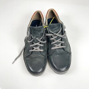 Clarks Collection 16501 Blue Leather Plain Toe Sneakers Lace Up Men's Size 11 M - Picture 1 of 10