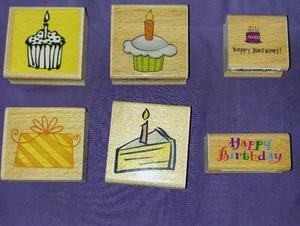 6 New Stamps Present Cupcake Happy Birthday Vap! Scrap Sarah Beise Stamp Craft - Picture 1 of 5