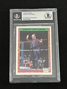 HARVEY WIPPLEMAN 1995 MERLIN WWF SIGNED AUTOGRAPHED CARD BECKETT BAS AUTHENTIC - Picture 1 of 2