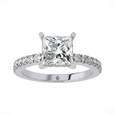 IGI Certified Lab Grown Diamond Engagement Ring 1.21ct Princess 14k Gold - Image 1 of 4