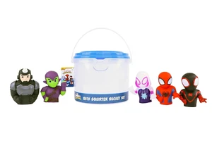 Marvel Spidey & Friends 5 Piece Bath Squirter Bucket Set Bath Toy New Gift - Picture 1 of 6