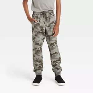 Boys' Jersey Lined Pull-On Jogger Fit Pants - Cat & Jack Camo 10 - Picture 1 of 1