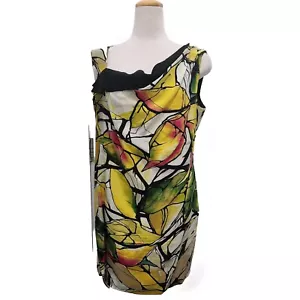 Vestido ESCADA Para Mujer Mediano 40 Abstracto Aves del Paraíso Funda Seda Rodilla - Imagen 1 de 12
