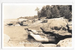RPPC Foto Real Postal Rotas Lago Huron Michigan MI Vista Paisaje - Imagen 1 de 2