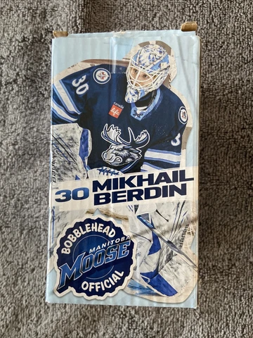 Mikhail Berdin Manitoba Moose AHL 4.25" Mini Bobblehead Figure 2022 Edition Cover