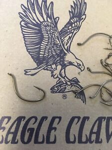 Bulk 500 Kahle #6 Hooks Eagle Claw L144 Laze Sharp up Eye Offset Walleye Spinner