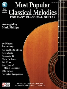 Most Popular Classical Melodies for Easy Classical Guitar Tab Book Online Audio - Picture 1 of 1