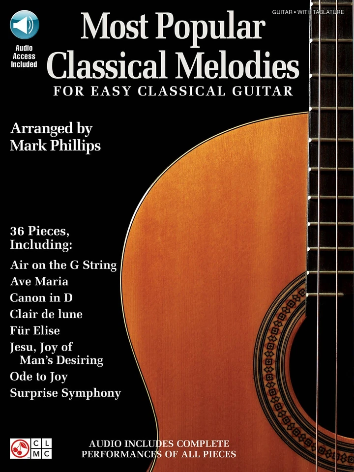 Most Popular Classical Melodies for Easy Classical Guitar Tab Book Online Audio - Image 1 of 1