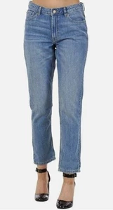 Womens Boyfriend Denim Jeans Lyocell Linen Blend Relaxed Stretch Ladies - Picture 1 of 6