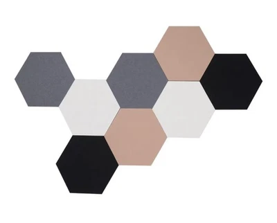 8Pcs Hexagon Felt Cork Board Tiles,  DIY Bulletin Board Pin Board  - Image 1 of 4