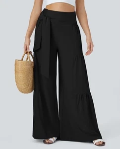 Halara Breezeful High Waist Tie Back Quickdry Palazzo Flowy Wide Leg Pants Sz SM - Picture 1 of 9