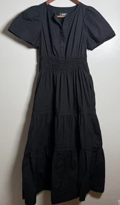 Maxi Vestido Maeve by Anthropologie The Somerset Algodón Calado Talla XS Negro - Imagen 1 de 18