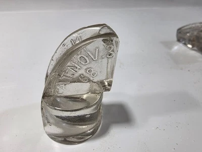 polias de faixa de janela antigas de vidro fundido - extremamente raras - Imagem 1 de 4