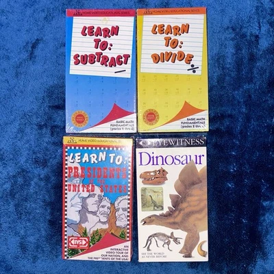 Vintage Childrens Educational VHS Tape Lot Of 4 Learn To Subtract & Divide Etc - Image 1 of 3
