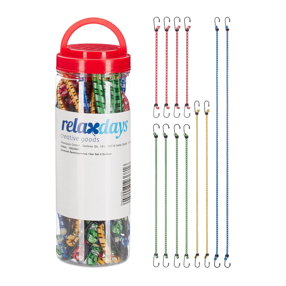 Spanngummi set Gepäckspanner 12 Stück Nylon Expander Set Zurrgurt Set flexibel - Bild 1 von 4
