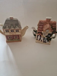 Two Novelty/Collectable/Display/Prop Teapot House & Cricket Club - Picture 1 of 12
