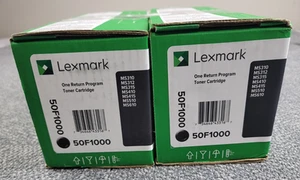 Toner Lexmark 50F1000 nero confezione da due un programma di reso scatole sigillate MS310 MS410 - Foto 1 di 5