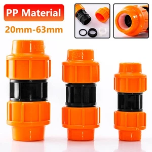 MDPE Compression Fitting Straight Water Pipe Connector Coupling 20-63mm Orange - Picture 1 of 11