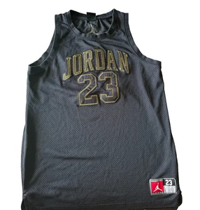 Nike Michael Jordan #23 Embroidered Black & Gold Youth Boys Jersey Large - Picture 1 of 6