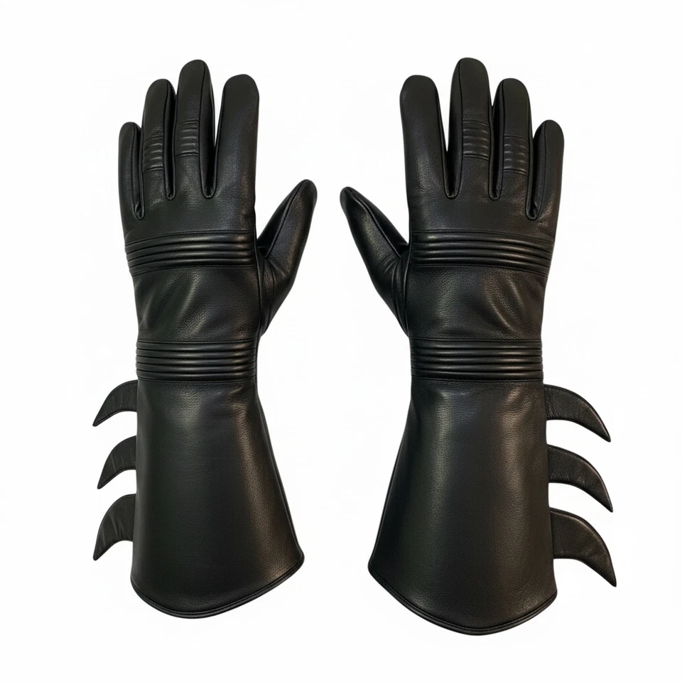 Superhero Batman Style Gloves Michael Keaton Returns Bats Comics Leather - Image 1 of 3