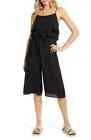 One Clothing Ruffle Crop Midi Jumpsuit Size S Spaghetti Strap Black NEW  B11