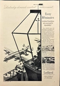 1951 Lockheed Constellation aereo dalla torre di controllo aeroporto pubblicità stampa d'epoca - Foto 1 di 6