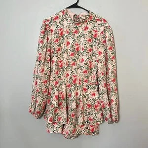 Mameluco floral rosa sin fin espalda abierta nuevo sin etiquetas talla S - Imagen 1 de 5
