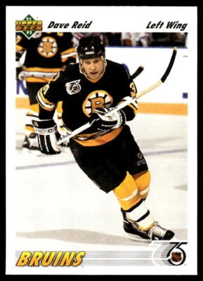 1991-92 Upper Deck #531 Dave Reid Boston Bruins Hockey Card - Image 1 of 2