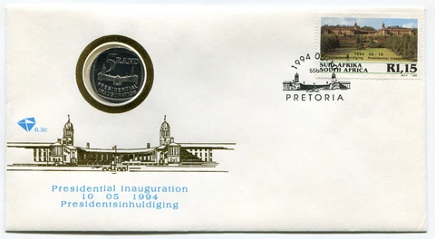 South Africa Mandela Presidential Inauguration 1994 Fdc 6.3c Proof 5R - No Steps Cover