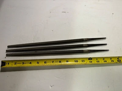 (3) Vintage K & F Kearny & Foot ROUND SMOOTH File 12" -U.S.A - NEW OLD STOCK - Image 1 of 4