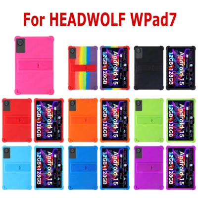 For HEADWOLF WPad7 Tablet Case Shockproof Soft Silicone Cover w/Stand Feature - Image 1 of 4