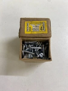 Box Chrome Countersunk Screws 5/8" x 4 Nettlefolds GKN Slotted Head Full Box 144 - Picture 1 of 24