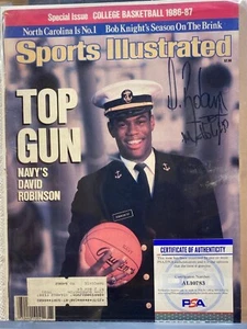 David Robinson "The Admiral" autograph, SI from nov 1986 V65 #22 PSA#AL10783 - Picture 1 of 1
