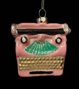 m23 BLOWN GLASS PINK TYPEWRITER CHRISTMAS ORNAMENT~WRITER~AUTHOR~REPORTER~NWT - Picture 1 of 5