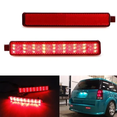 2x Red Lens LED Bumper Reflector Tail Stop Brake Lights For 2002-2007 Saturn Vue - Image 1 of 4