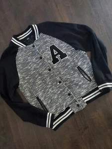 Varsity Maglione Giacca Los Angeles MNG Jeans Nero Bianco Maglia US Taglia M - Foto 1 di 9