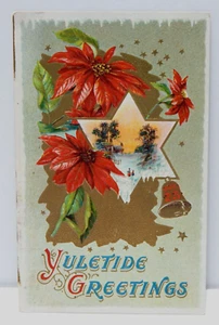 Yuletide Greetings Holly And Winter Scene Bells - Picture 1 of 2