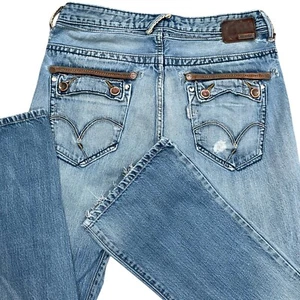 Levi's Silver Tab Jeans Men 32W 33L Blue Bootcut Distressed Denim Light Wash - Picture 1 of 13