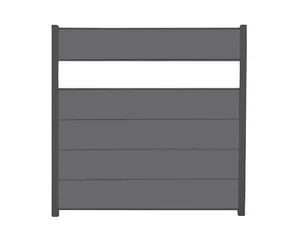 WPC Sichtschutzzaun Anthrazit Steckzaun System XL Dekor 180 x 180 cm - Bild 1 von 14