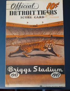 1947 New York Yankees vs. Detroit Tigers Program ( unscored) excellent - Picture 1 of 3