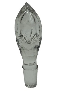 Vintage Glass Bottle Stopper Only Multifaceted Abstract Teardrop Topper Clear - Picture 1 of 18