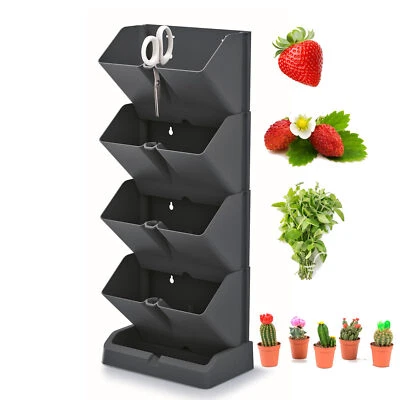 Pflanzenwand Vertikaler Blumentopf aus Kunststoff Mini Cascade Garten Wandbehang - Bild 1 von 4