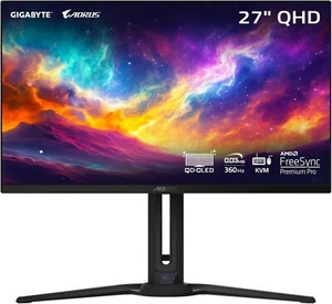 GIGABYTE AORUS FO27Q3-27" QD OLED QHD 2560x1440 360Hz .03ms Gaming Monitor - Picture 1 of 3