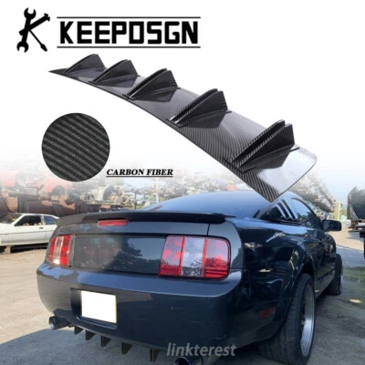 For Ford Mustang Rear Bumper Diffuser Lip Splitter Spoiler 5 Fins CARBON FIBER Foto 1 de 4