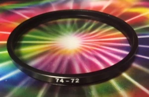 1(one) METAL BLACK 74-72mm Step Down Filter RING-ADAPTER 74mm-72mm 74-72 mm - Picture 1 of 3