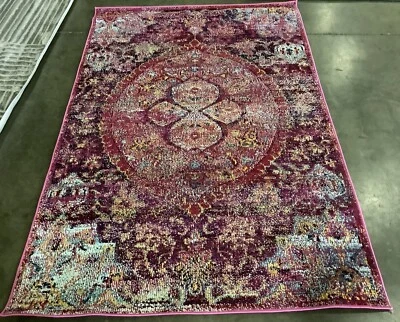 FUCHSIA / PURPLE 4'-0" x 6'-0" Back Stain Rug Reduced Price 1172674461 CRS512S-4 - Image 1 of 4