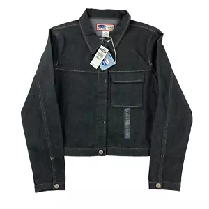 Chaqueta de mezclilla para mujer Old Navy azul medio americano preppy bolsillos grunge - Imagen 1 de 11