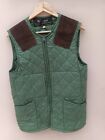 Barbour Shooting Vest Gilet Quilted Green Sutherland Moleskin Suede X Small 36