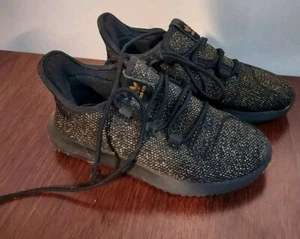 Adidas Tubular Shadow Little Kids Shoes Core Black - Gold Glitter Sz 11K AC8426 - Picture 1 of 6